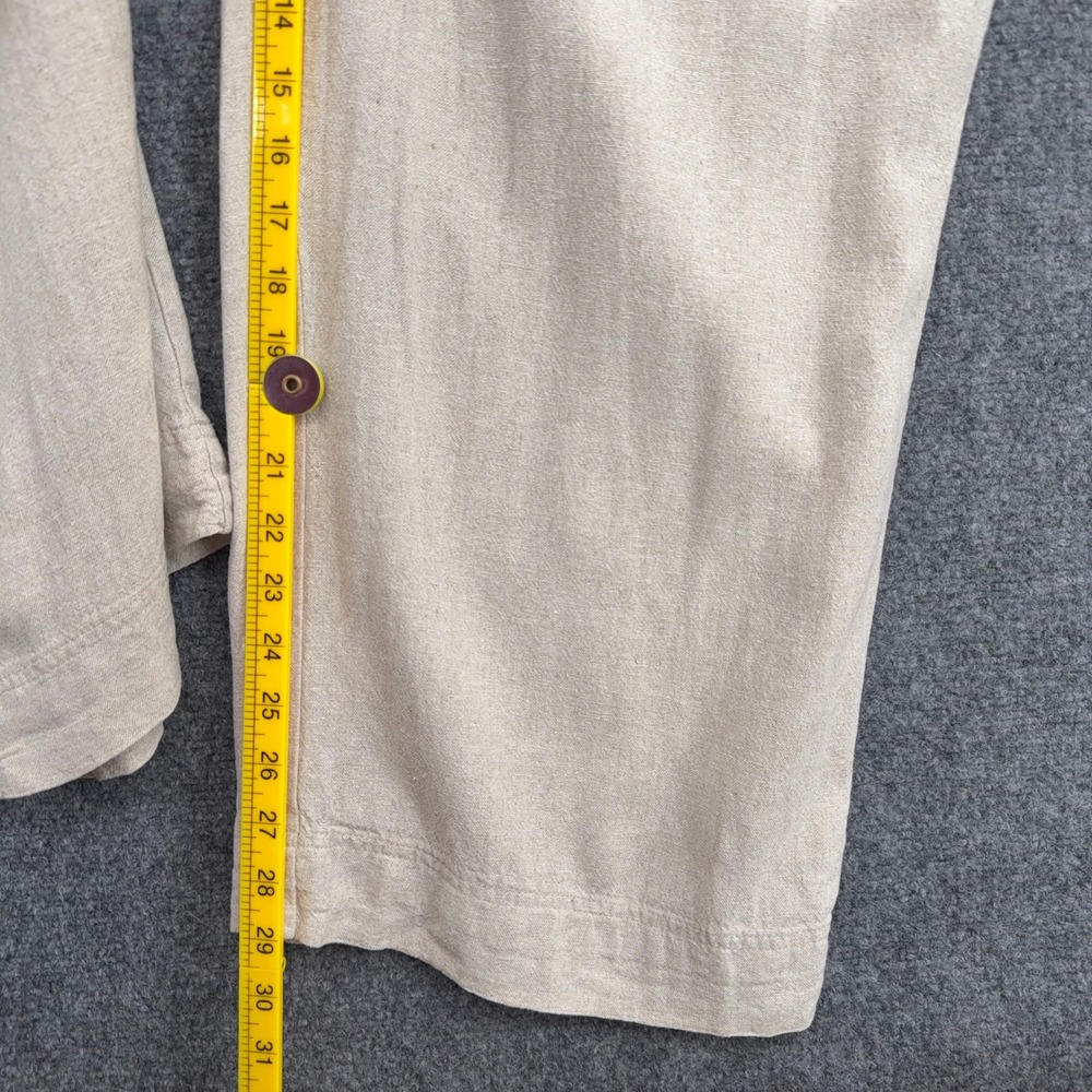 Old Navy Womens XL Beige Linen Blend High Rise Wide Leg Comfort Waist Pants - Picture 7 of 7
